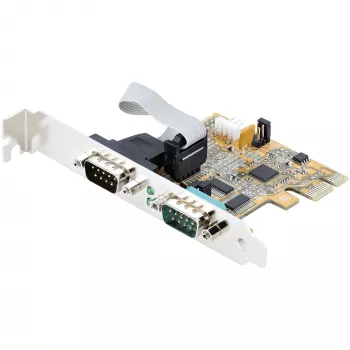StarTech.com 2-Port PCI Express Serielle Karte, Dual Port PCIe auf RS232 (DB9) Serielle Karte, 16C1050 UART, Standard- oder Low-Profile-Halterungen, COM-Erhaltung, Für Windows & Linux