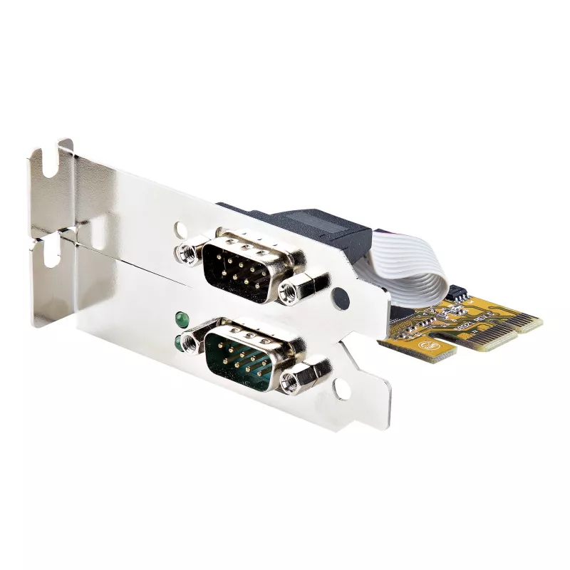 StarTech.com 2-Port PCI Express Serielle Karte, Dual Port PCIe auf RS232 (DB9) Serielle Karte, 16C1050 UART, Standard- oder Low-Profile-Halterungen, COM-Erhaltung, Für Windows & Linux