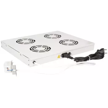 Kühlventilator ROLINE 19-Zoll Dachlüftereinheit 4 Lüfter Thermostat grau