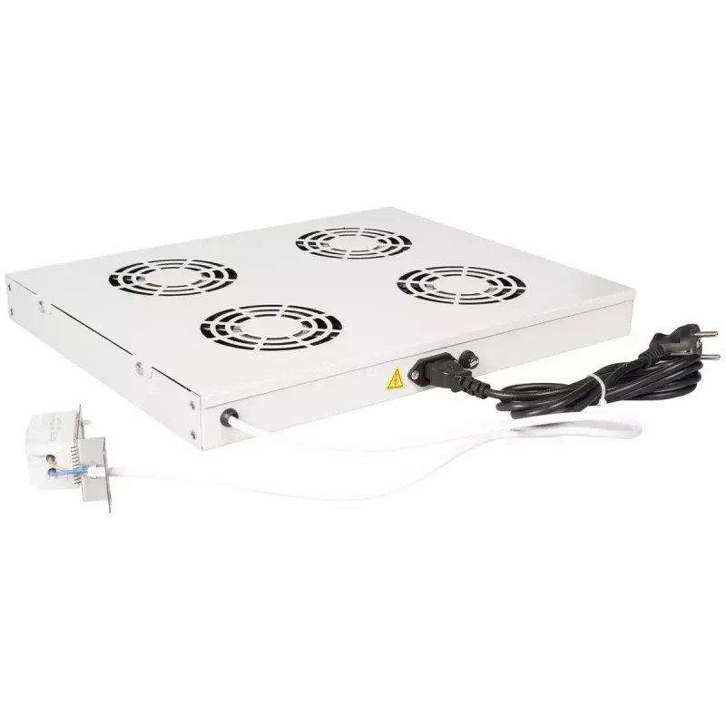 Kühlventilator ROLINE 19-Zoll Dachlüftereinheit 4 Lüfter Thermostat grau