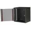 Wandmontiertes 19-Zoll-Rack ROLINE Pro 12U, 600x450 mm, schwarz, Schlüsselschloss, IP20