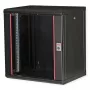 Wandmontiertes 19-Zoll-Rack ROLINE Pro 12U, 600x450 mm, schwarz, Schlüsselschloss, IP20