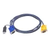 ATEN USB KVM-Kabel 3 m, 3 m, VGA, Schwarz, HDB-15 + USB A, SPHD-15, Stecker