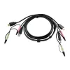 ATEN HDMI KVM-Kabel 1,8m, 1.8 m, HDMI, Schwarz, HDMI, USB A, 2 x 3,5mm, HDMI, USB B, 2 x 3,5mm, Stecker