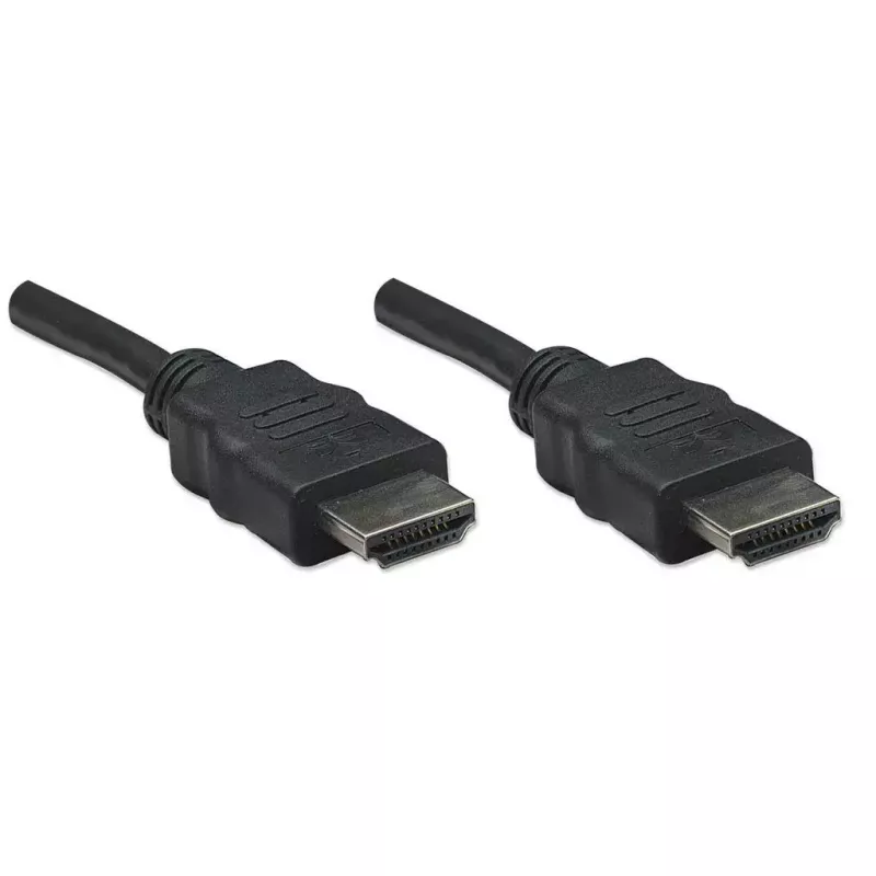 Manhattan HDMI-Kabel, 1080p@60Hz (High Speed), 7,5m, Stecker auf Stecker, Schwarz, Vollständig geschirmt, Vergoldete Kontakte, Lebenslange Garantie