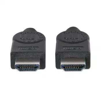 Manhattan HDMI-Kabel, 1080p@60Hz (High Speed), 10 m, Stecker auf Stecker, Schwarz, vollständig geschirmt, vergoldete Kontakte, lebenslange Garantie