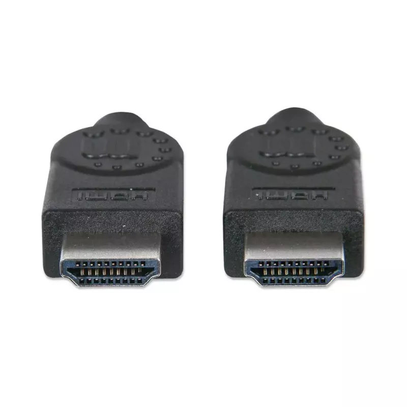 Manhattan HDMI-Kabel, 1080p@60Hz (High Speed), 10 m, Stecker auf Stecker, Schwarz, vollständig geschirmt, vergoldete Kontakte, lebenslange Garantie