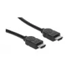 Manhattan HDMI-Kabel, 1080p@60Hz (High Speed), 10 m, Stecker auf Stecker, Schwarz, vollständig geschirmt, vergoldete Kontakte, lebenslange Garantie