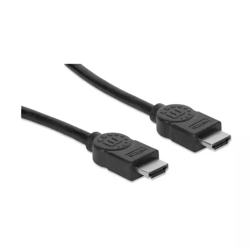 Manhattan HDMI-Kabel, 1080p@60Hz (High Speed), 10 m, Stecker auf Stecker, Schwarz, vollständig geschirmt, vergoldete Kontakte, lebenslange Garantie