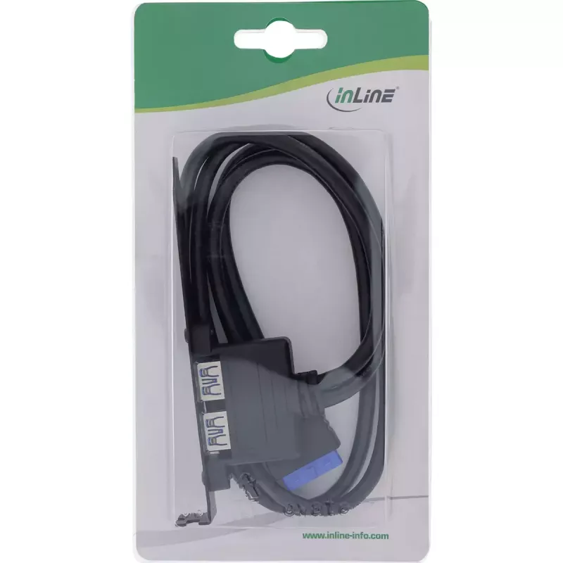 InLine Slot-Bracket 2x USB 3.0 A Buchse / interner Mainboard-Stecker 0,5 m