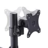 StarTech.com Dreifach-Monitor-Tischhalterung für bis zu drei 27-Zoll-Bildschirme, VESA 75x75/100x100, werkzeuglose Armeinstellung, C-Klemmen-/Tülsenmontage, federunterstützte Arme