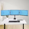 StarTech.com Dreifach-Monitor-Tischhalterung für bis zu drei 27-Zoll-Bildschirme, VESA 75x75/100x100, werkzeuglose Armeinstellung, C-Klemmen-/Tülsenmontage, federunterstützte Arme