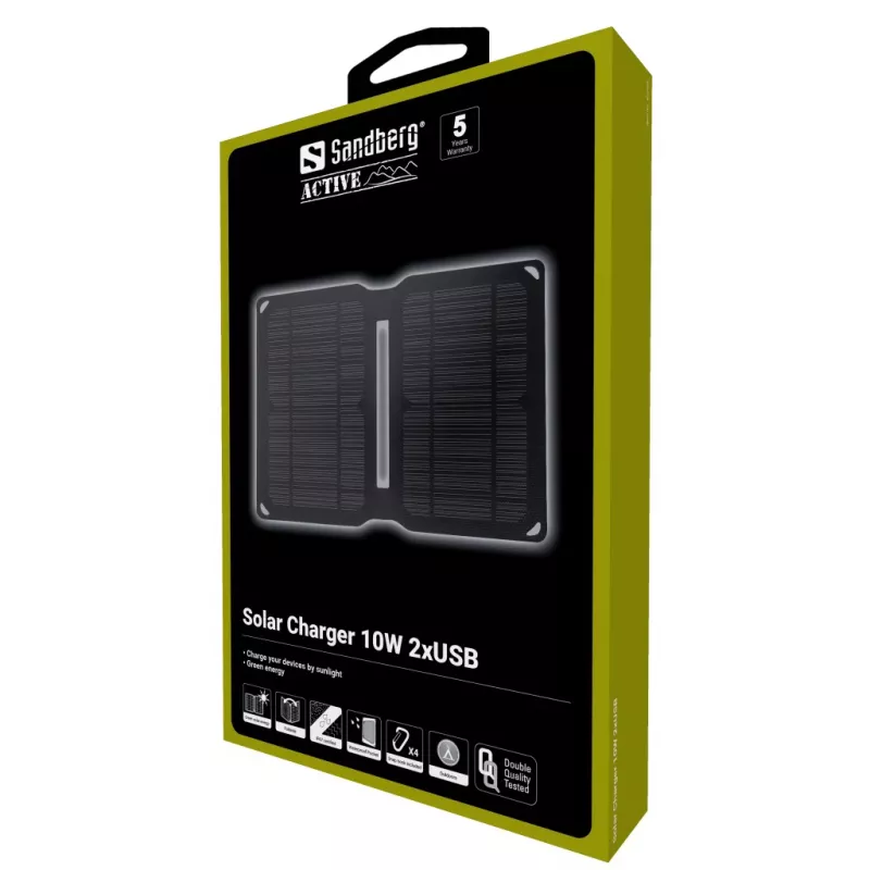 Sandberg Solar-Ladegerät 10W 2xUSB Outdoor Universal Schwarz