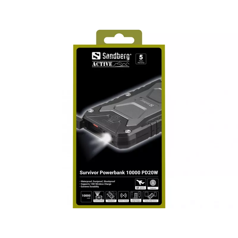 Tragbare Powerbank Sandberg Survivor 10000 PD20W, 10000 mAh