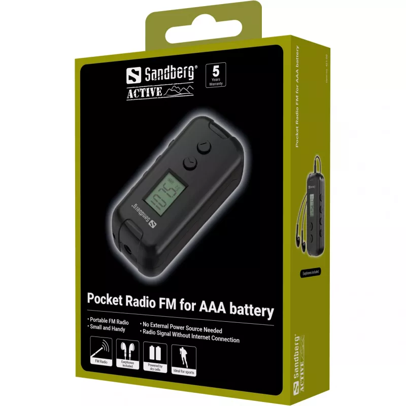 Tragbares Radio Sandberg 421-00 FM 76-109 MHz Schwarz