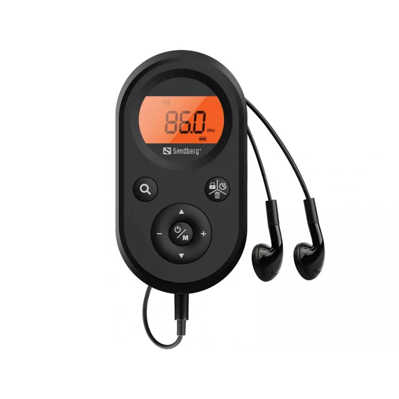Sandberg Pocket Radio FM+AM aufladbar, Tragbar, AM, FM, 76 - 108 MHz, 522-1710KHz (9KHz) / 520-170KHz (10KHz), Amber, 3.5 mm