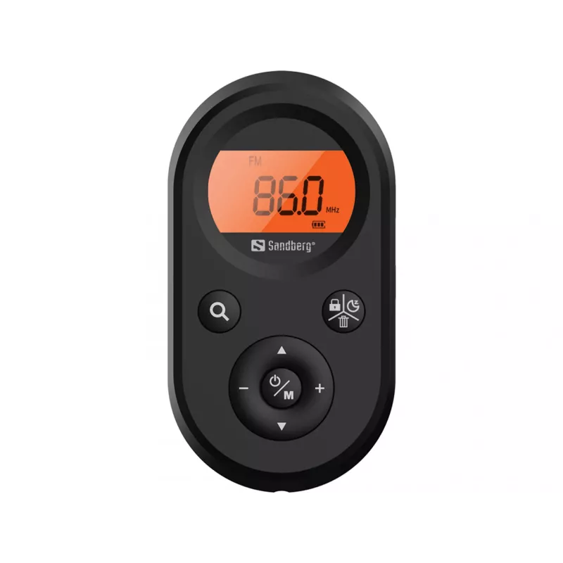 Sandberg Pocket Radio FM+AM aufladbar, Tragbar, AM, FM, 76 - 108 MHz, 522-1710KHz (9KHz) / 520-170KHz (10KHz), Amber, 3.5 mm