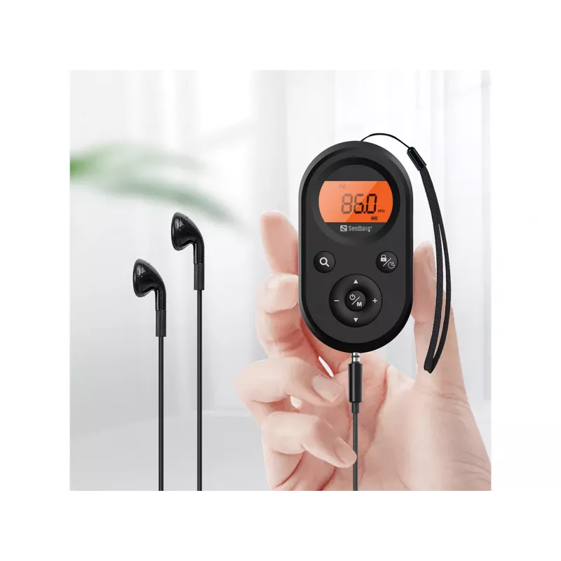 Sandberg Pocket Radio FM+AM aufladbar, Tragbar, AM, FM, 76 - 108 MHz, 522-1710KHz (9KHz) / 520-170KHz (10KHz), Amber, 3.5 mm