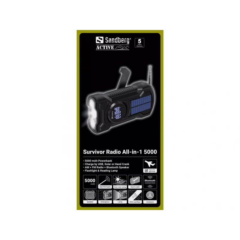 Tragbares Radio Sandberg Survivor Radio All-in-1 5000 AM FM 5000mAh