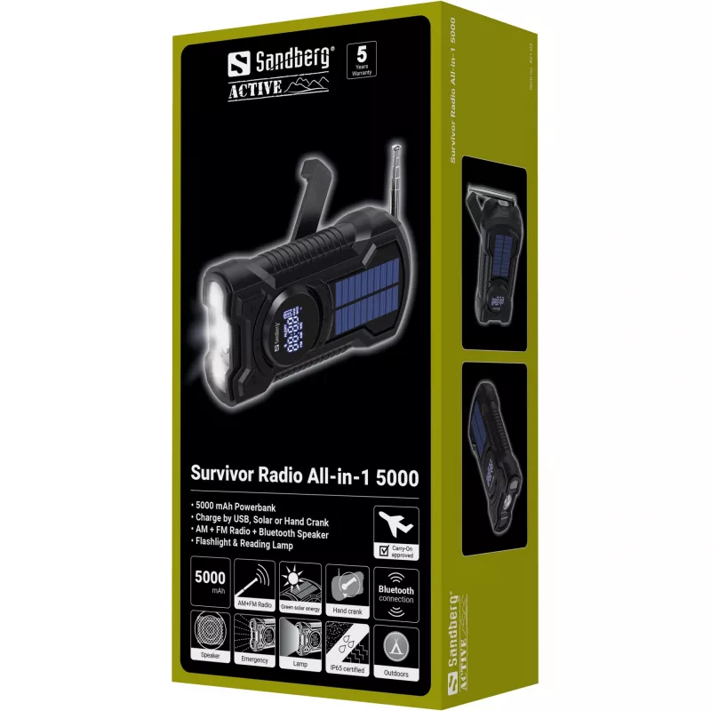 Tragbares Radio Sandberg Survivor Radio All-in-1 5000 AM FM 5000mAh