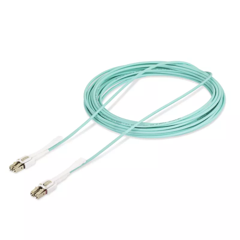 StarTech.com 10m (32.8ft) LC zu LC (UPC) OM4 Multimode Glasfaserkabel mit Push-Pull Laschen, 50/125µm, 100G, biegeunempfindlich, geringe Einfügedämpfung – LSZH Glasfaser Jumperkabel