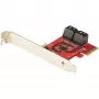 StarTech.com SATA PCIe Karte - 4 Port PCIe SATA Erweiterungskarte - 6 Gbit/s - Low-Profile-Blende - Gestapelte SATA-Anschlüsse - ASM1164 Non-RAID - PCI Express zu SATA Konverter