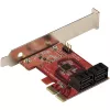 StarTech.com SATA PCIe Karte - 4 Port PCIe SATA Erweiterungskarte - 6 Gbit/s - Low-Profile-Blende - Gestapelte SATA-Anschlüsse - ASM1164 Non-RAID - PCI Express zu SATA Konverter