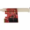 StarTech.com SATA PCIe Karte - 4 Port PCIe SATA Erweiterungskarte - 6 Gbit/s - Low-Profile-Blende - Gestapelte SATA-Anschlüsse - ASM1164 Non-RAID - PCI Express zu SATA Konverter