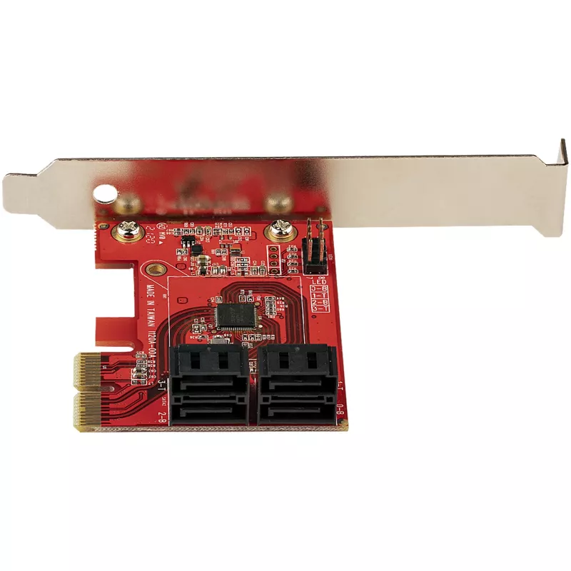 StarTech.com SATA PCIe Karte - 4 Port PCIe SATA Erweiterungskarte - 6 Gbit/s - Low-Profile-Blende - Gestapelte SATA-Anschlüsse - ASM1164 Non-RAID - PCI Express zu SATA Konverter