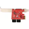 StarTech.com SATA PCIe Karte - 4 Port PCIe SATA Erweiterungskarte - 6 Gbit/s - Low-Profile-Blende - Gestapelte SATA-Anschlüsse - ASM1164 Non-RAID - PCI Express zu SATA Konverter