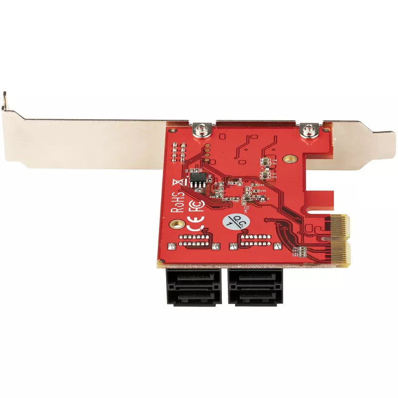 StarTech.com SATA PCIe Karte - 4 Port PCIe SATA Erweiterungskarte - 6 Gbit/s - Low-Profile-Blende - Gestapelte SATA-Anschlüsse - ASM1164 Non-RAID - PCI Express zu SATA Konverter