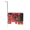 StarTech.com SATA PCIe Karte - 4 Port PCIe SATA Erweiterungskarte - 6 Gbit/s - Low-Profile-Blende - Gestapelte SATA-Anschlüsse - ASM1164 Non-RAID - PCI Express zu SATA Konverter
