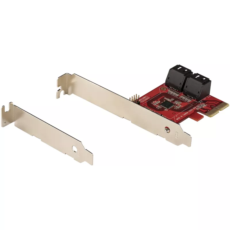 StarTech.com SATA PCIe Karte - 4 Port PCIe SATA Erweiterungskarte - 6 Gbit/s - Low-Profile-Blende - Gestapelte SATA-Anschlüsse - ASM1164 Non-RAID - PCI Express zu SATA Konverter