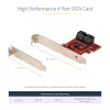 StarTech.com SATA PCIe Karte - 4 Port PCIe SATA Erweiterungskarte - 6 Gbit/s - Low-Profile-Blende - Gestapelte SATA-Anschlüsse - ASM1164 Non-RAID - PCI Express zu SATA Konverter