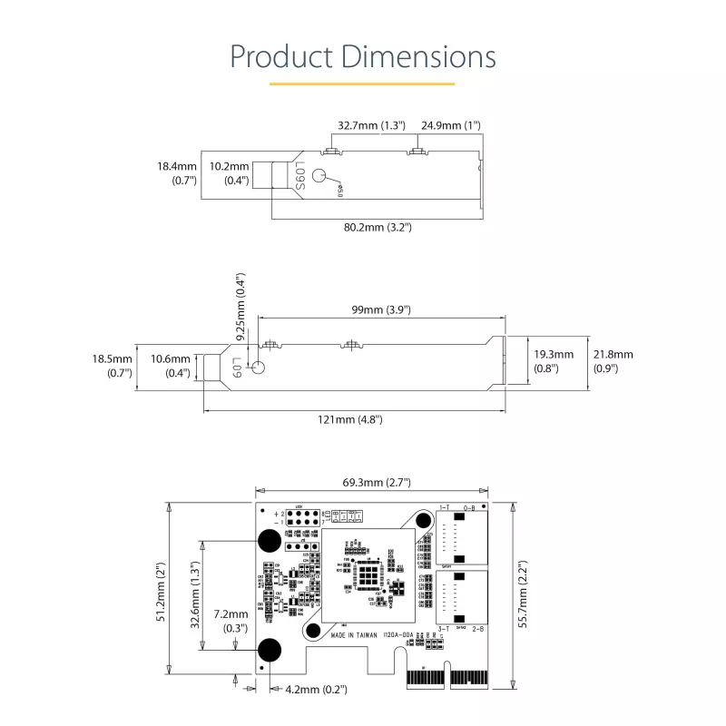 StarTech.com SATA PCIe Karte - 4 Port PCIe SATA Erweiterungskarte - 6 Gbit/s - Low-Profile-Blende - Gestapelte SATA-Anschlüsse - ASM1164 Non-RAID - PCI Express zu SATA Konverter