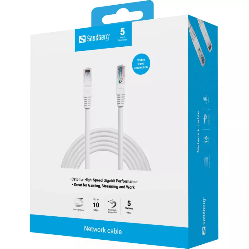 Netzwerkkabel Sandberg Netzwerkkabel UTP Cat6 RJ-45 5 m Weiß