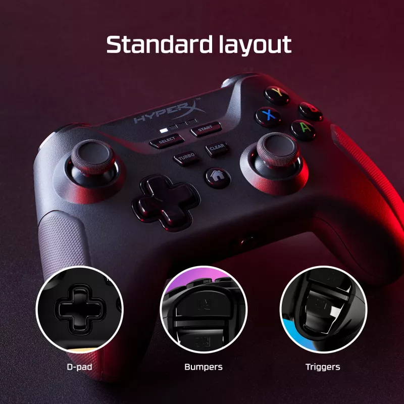 HyperX Clutch – kabelloser Gaming-Controller (Schwarz) – Mobilgeräte/PC