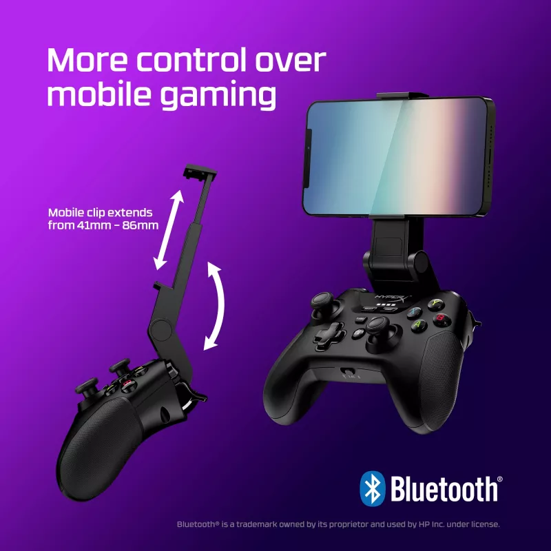HyperX Clutch – kabelloser Gaming-Controller (Schwarz) – Mobilgeräte/PC