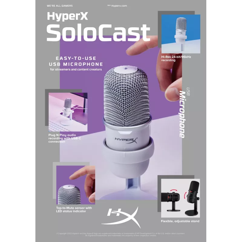 HyperX SoloCast – USB-Mikrofon (Weiß)