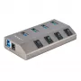 StarTech.com 4-Port-Self-Powered-USB-C-Hub mit einzelnen Ein/Aus-Schaltern, USB 3.0 5Gbps-Erweiterungshub mit Netzteil, Desktop/Laptop-USB-C-zu-USB-A-Hub, USB-Typ-C-Hub mit BC 1.2
