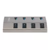 StarTech.com 4-Port-Self-Powered-USB-C-Hub mit einzelnen Ein/Aus-Schaltern, USB 3.0 5Gbps-Erweiterungshub mit Netzteil, Desktop/Laptop-USB-C-zu-USB-A-Hub, USB-Typ-C-Hub mit BC 1.2