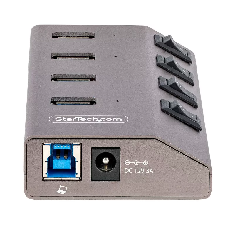 StarTech.com 4-Port-Self-Powered-USB-C-Hub mit einzelnen Ein/Aus-Schaltern, USB 3.0 5Gbps-Erweiterungshub mit Netzteil, Desktop/Laptop-USB-C-zu-USB-A-Hub, USB-Typ-C-Hub mit BC 1.2