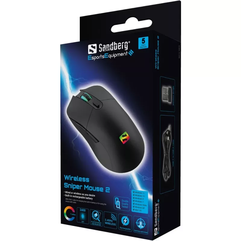 Sandberg Wireless Sniper Maus 2 RF Wireless