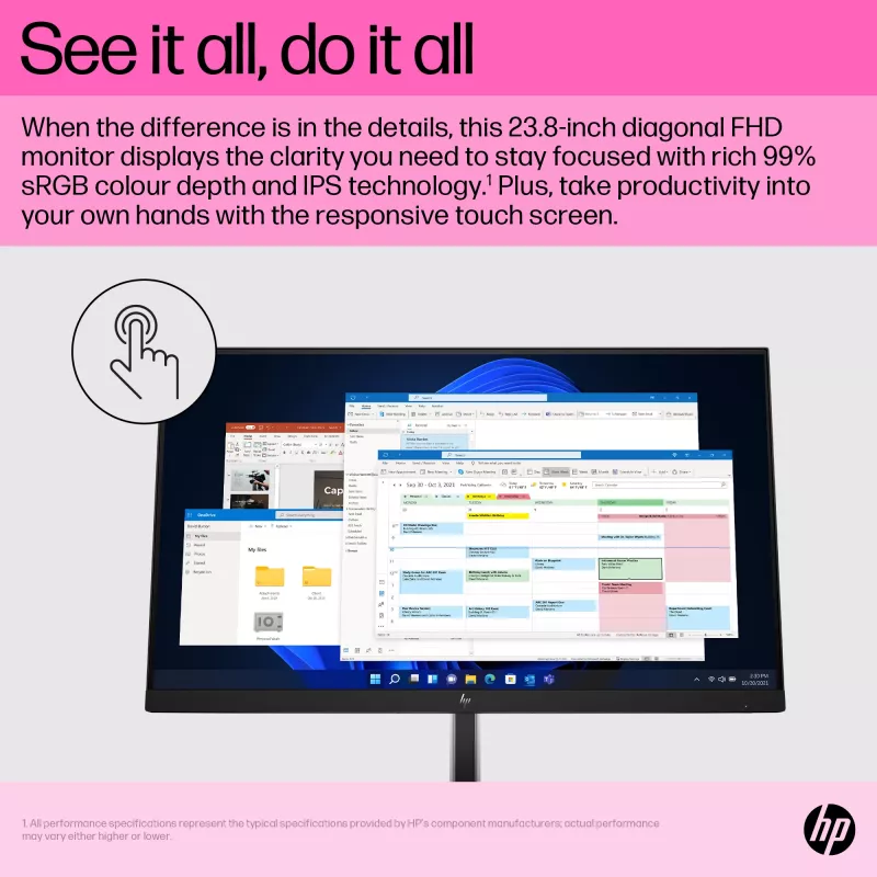 Monitor HP E24t G5 23,8 Zoll Touch Full HD LCD 1920x1080