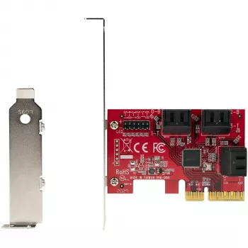 StarTech.com SATA PCIe-Karte – 6-Port PCIe SATA-Erweiterungskarte – 6 Gbit/s – Low/Full Profile – Gestapelte SATA-Anschlüsse – ASM1166 Non-RAID – PCI Express zu SATA-Konverter