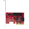 StarTech.com SATA PCIe-Karte – 6-Port PCIe SATA-Erweiterungskarte – 6 Gbit/s – Low/Full Profile – Gestapelte SATA-Anschlüsse – ASM1166 Non-RAID – PCI Express zu SATA-Konverter