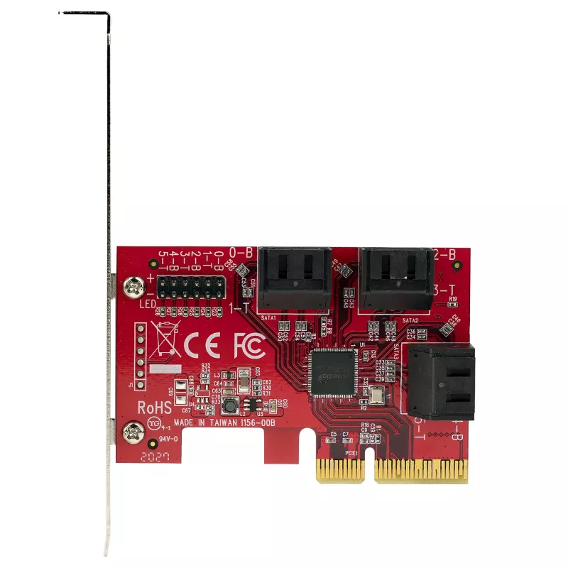 StarTech.com SATA PCIe-Karte – 6-Port PCIe SATA-Erweiterungskarte – 6 Gbit/s – Low/Full Profile – Gestapelte SATA-Anschlüsse – ASM1166 Non-RAID – PCI Express zu SATA-Konverter