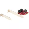 StarTech.com SATA PCIe-Karte – 6-Port PCIe SATA-Erweiterungskarte – 6 Gbit/s – Low/Full Profile – Gestapelte SATA-Anschlüsse – ASM1166 Non-RAID – PCI Express zu SATA-Konverter