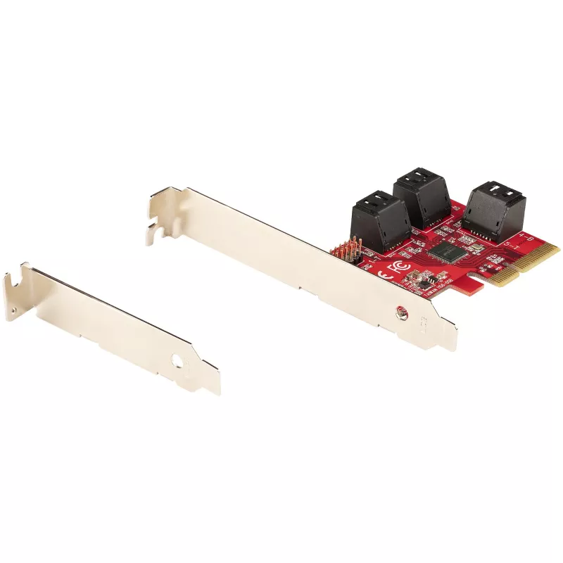StarTech.com SATA PCIe-Karte – 6-Port PCIe SATA-Erweiterungskarte – 6 Gbit/s – Low/Full Profile – Gestapelte SATA-Anschlüsse – ASM1166 Non-RAID – PCI Express zu SATA-Konverter