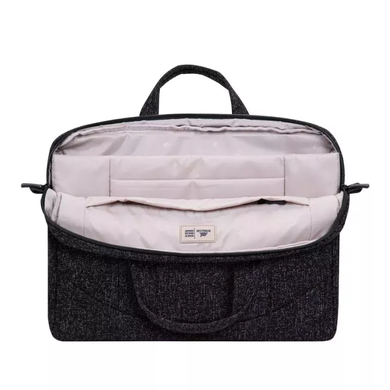 Umhängetasche Rivacase 7931 39,6 cm 15,6 Zoll Schwarz Weiß